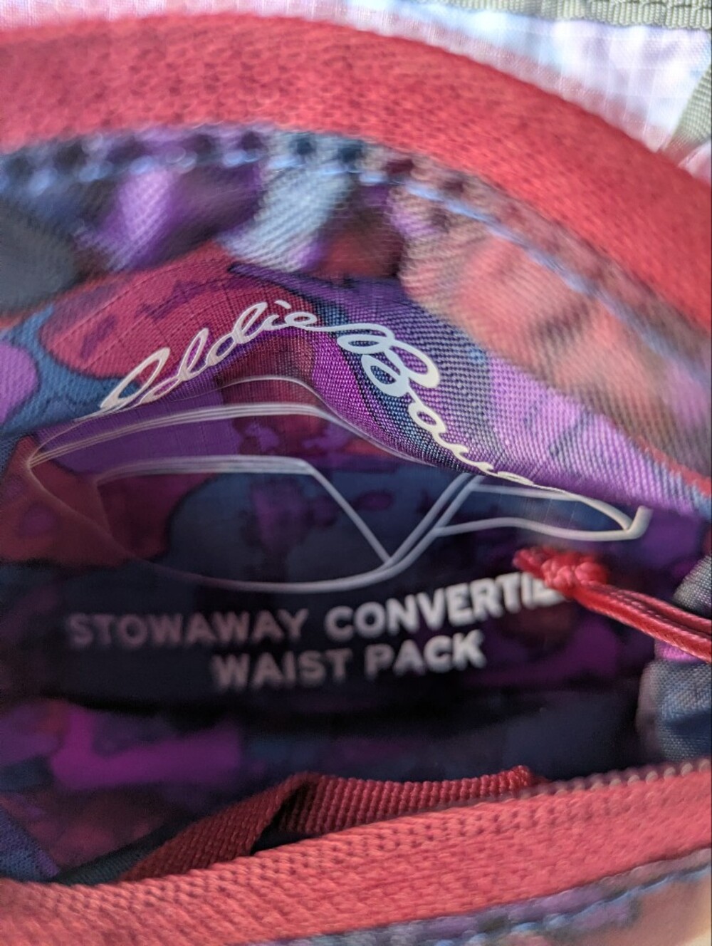Eddie Bauer Stowaway Convertible Packable Waistpack Cosmos Blue Purple Red - Picture 6 of 7